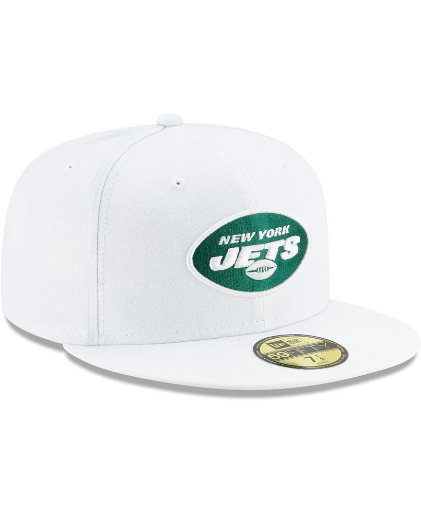 Men's White New York Jets Omaha 59FIFTY Fitted Hat