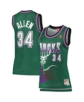 Women's Ray Allen Green Milwaukee Bucks 1996-97 Hardwood Classics Swingman Jersey