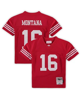 Preschool Girls and Boys Joe Montana Scarlet San Francisco 49ers 1990 Retired Player Legacy Jersey