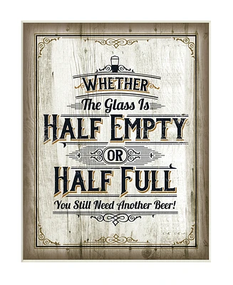 Stupell Industries Half Empty Beer Sign Bar Room Word Design Wall Plaque Art, 10" x 15"