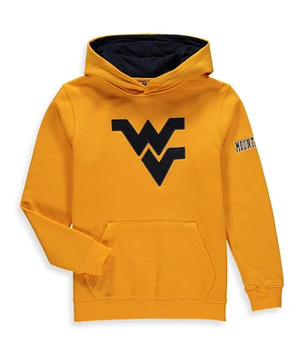 Big Boys Gold West Virginia Mountaineers Logo Pullover Hoodie