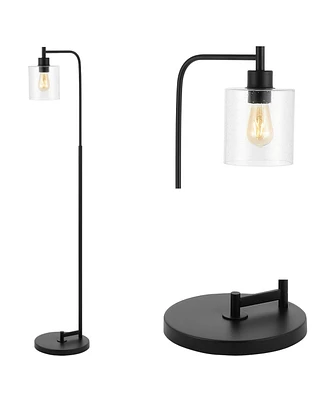 Axel Modern Glass Farmhouse Industrial Led Floor Lamp
