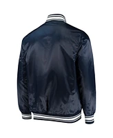 Men's Starter Navy New England Patriots Locker Room Satin Varsity Full-Snap Jacket