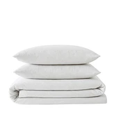 London Fog Herringbone 2 Piece Flannel Comforter Set, Twin Xl