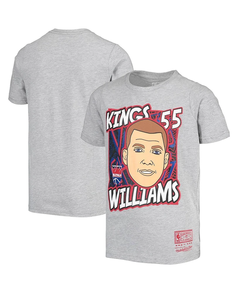 Big Boys Mitchell & Ness Jason Williams Gray Sacramento Kings Hardwood Classics King of the Court Player T-shirt
