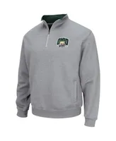Men's Colosseum Heathered Gray Ohio Bobcats Tortugas Team Logo Quarter-Zip Jacket