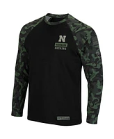Men's Black Nebraska Huskers Oht Military-Inspired Appreciation Camo Raglan Long Sleeve T-shirt