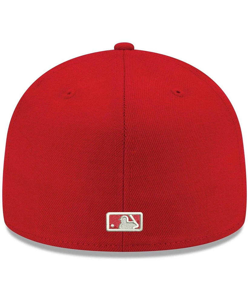 Men's New Era Red Oakland Athletics Logo White 59FIFTY Fitted Hat