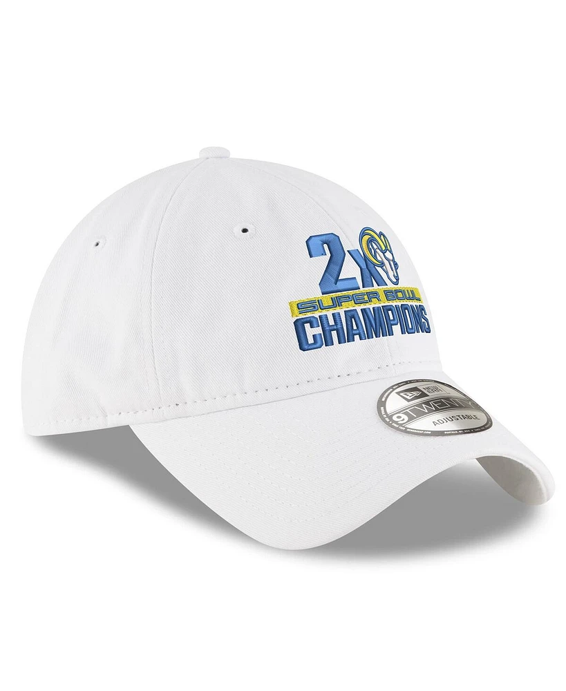 Men's New Era White Los Angeles Rams 2-Time Super Bowl Champions 9TWENTY Adjustable Hat
