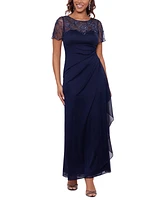 Xscape Beaded Mesh Gown