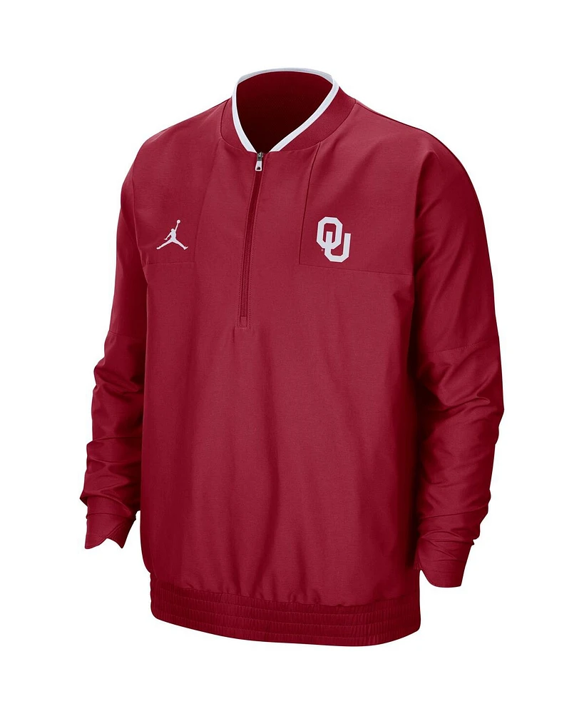 Men's Jordan Crimson Oklahoma Sooners 2021 Coach Half-Zip Jacket