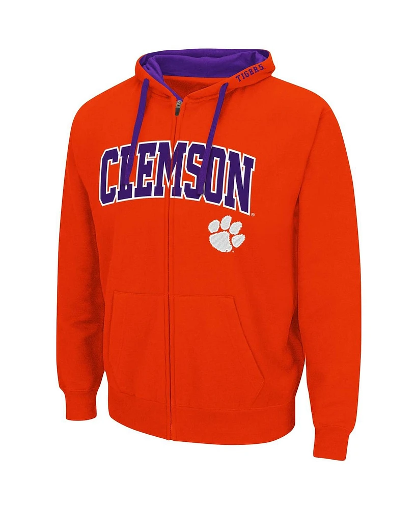 Men's Colosseum Orange Clemson Tigers Big and Tall Full-Zip Hoodie