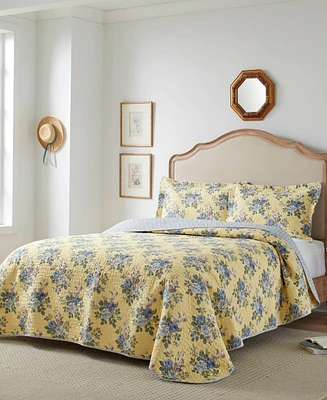 Laura Ashley Linley Cotton Reversible 3-Pc. Quilt Set, Full/Queen