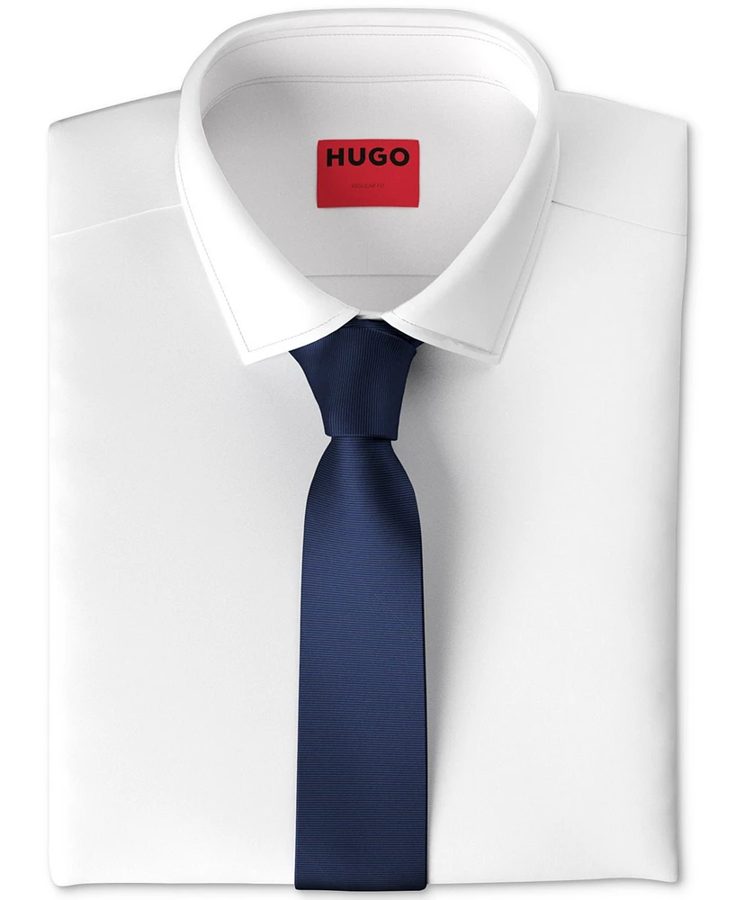Hugo by Boss Men's Ribbed Silk Skinny Tie