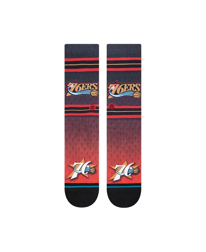 Men's Philadelphia 76ers Hardwood Classics Fader Collection Crew Socks
