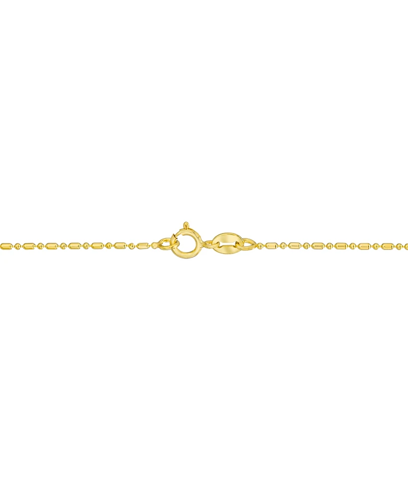 14k Gold Necklace, 18" Dot Dash Chain (1mm)
