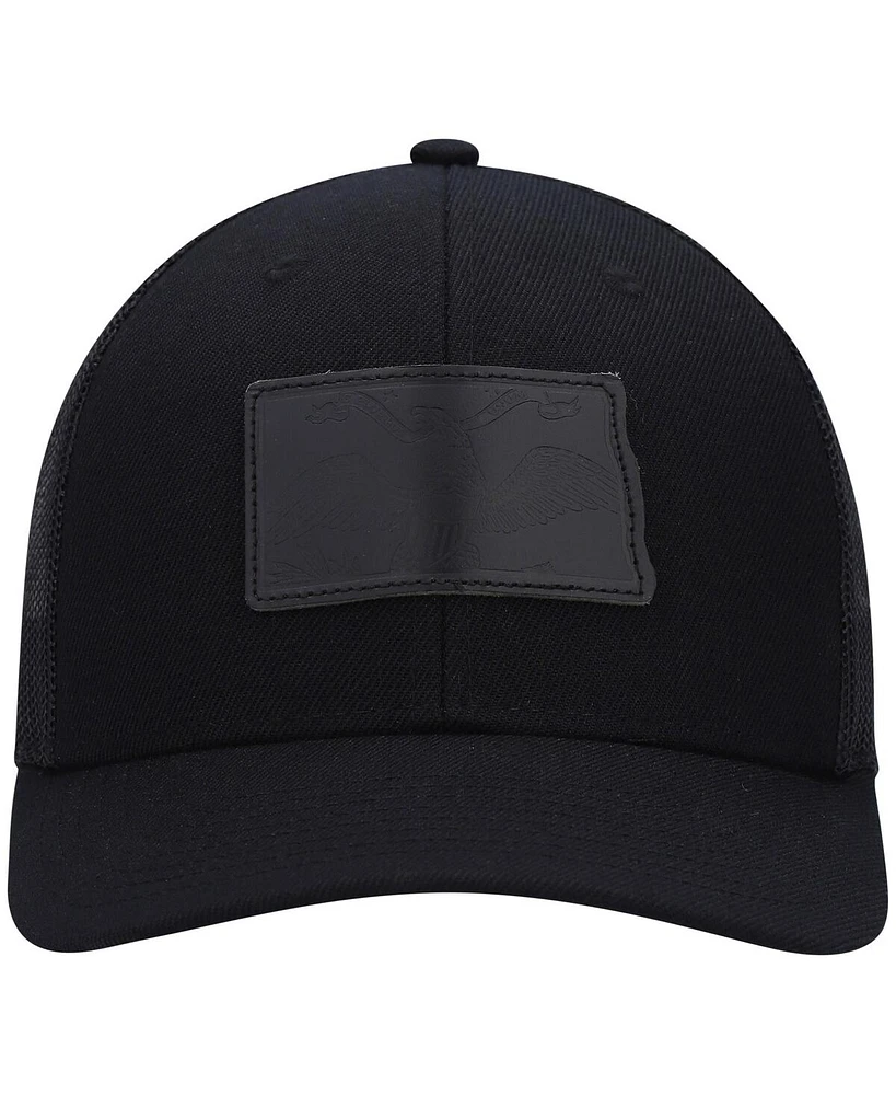 Men's Local Crowns North Dakota Blackout State Patch Trucker Snapback Hat