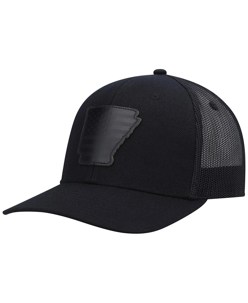 Men's Local Crowns Arkansas Blackout State Patch Trucker Snapback Hat