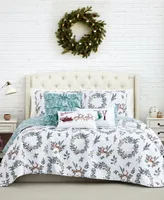 Southshore Fine Linens Happy Holidays Oversized Reversible 6-Pc. Quilt Set