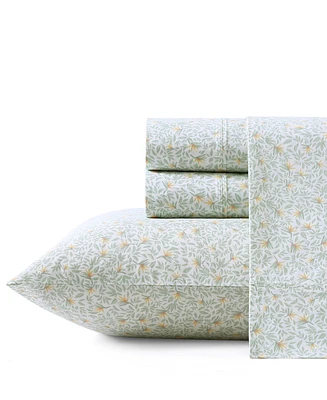Tommy Bahama Home Crane Flower Cool Zone Cotton Percale 4 Piece Sheet Set