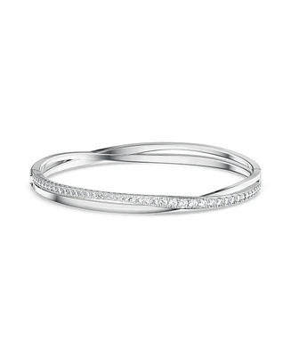 Swarovski Twist Rhodium Plated Bangle