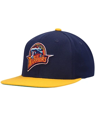 Men's Mitchell & Ness Navy, Gold Golden State Warriors Hardwood Classics Team Two-Tone 2.0 Snapback Hat