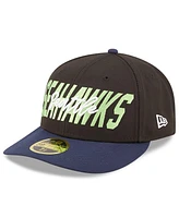 Men's New Era Black and Navy Seattle Seahawks 2022 Nfl Draft Low Profile 59FIFTY Fitted Hat