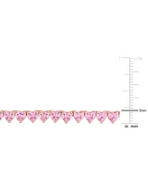 Lab-Created Pink Sapphire Heart All-Around 18" Collar Necklace (31-1/2 ct. t.w.) in Rose-Plated Sterling Silver