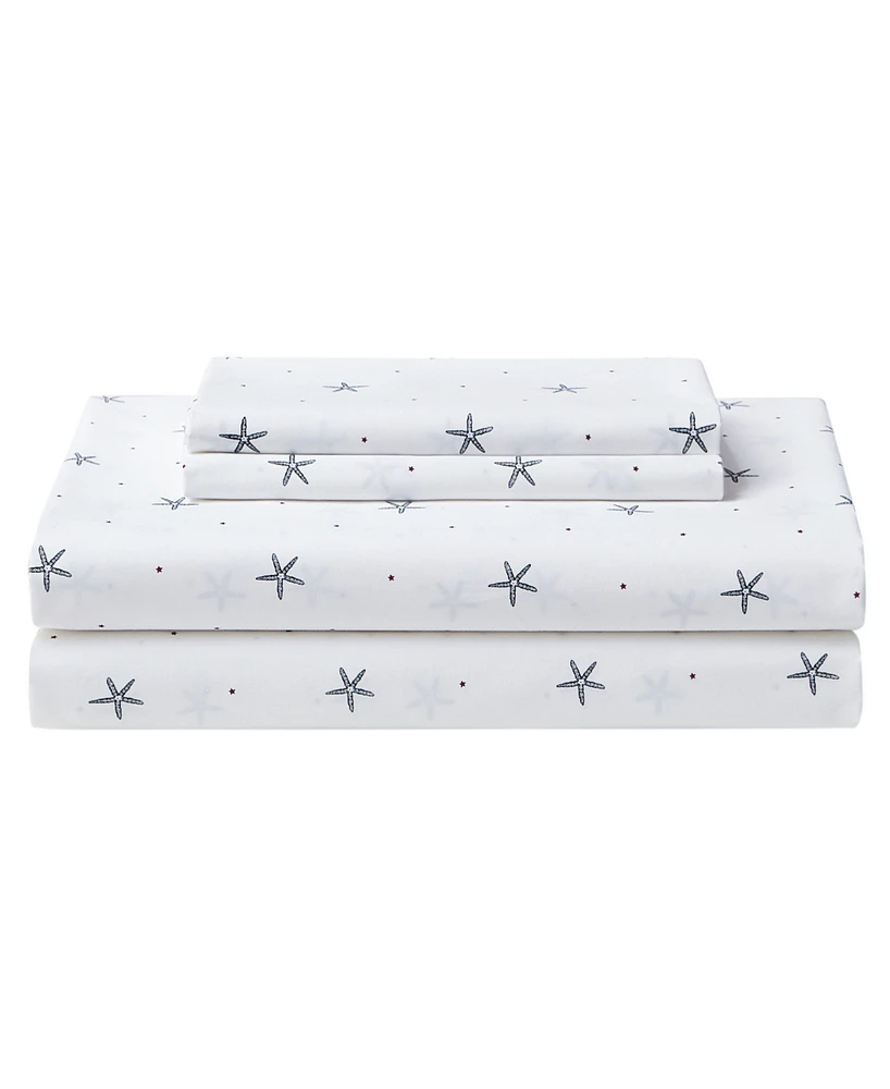 Nautica Star Spangled Coastal Cotton Percale 3-Piece Sheet Set