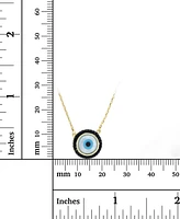 Cubic Zirconia & Enamel Evil Eye Pendant Necklace in 14k Gold-Plated Sterling Silver, 16" + 1" extender