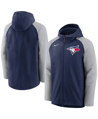 Men's Nike Navy, Gray Toronto Blue Jays Authentic Collection Performance Raglan Full-Zip Hoodie