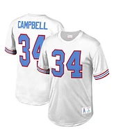 Men's Mitchell & Ness Earl Campbell White Houston Oilers Retired Player Name and Number Mesh Top