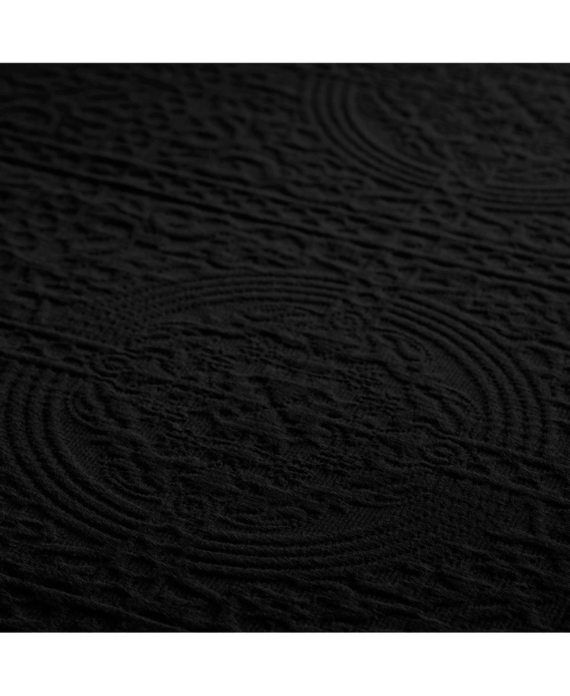 Superior 100% Cotton Fleur De Lis Medallion All-Season -Piece Coverlet Set