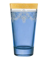 Lorren Home Trends Highball 6 Piece Gold Band Glass Set