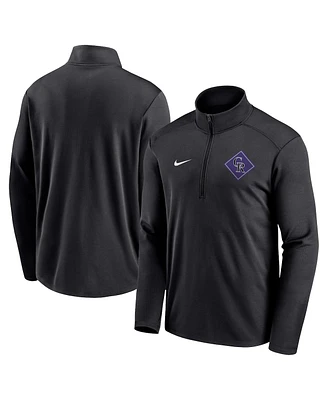 Men's Nike Black Colorado Rockies Diamond Icon Pacer Performance Quarter-Zip Top