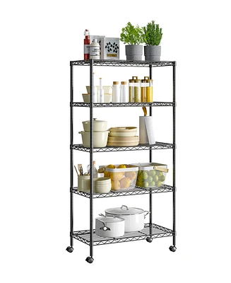 Seville Classics 5-Tier Black Epoxy Steel Wire Shelving