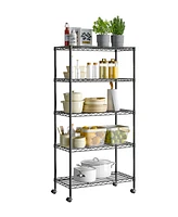 Seville Classics 5-Tier Black Epoxy Steel Wire Shelving