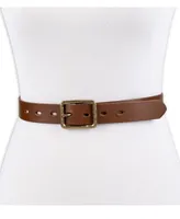 Levi's Women's Hammered Center Bar Buckle Casual Leather Belt