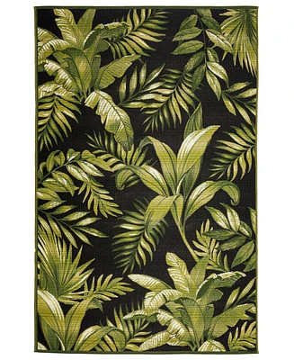 Liora Manne' Marina Jungle Leaves 4'10" x 7'6" Outdoor Area Rug