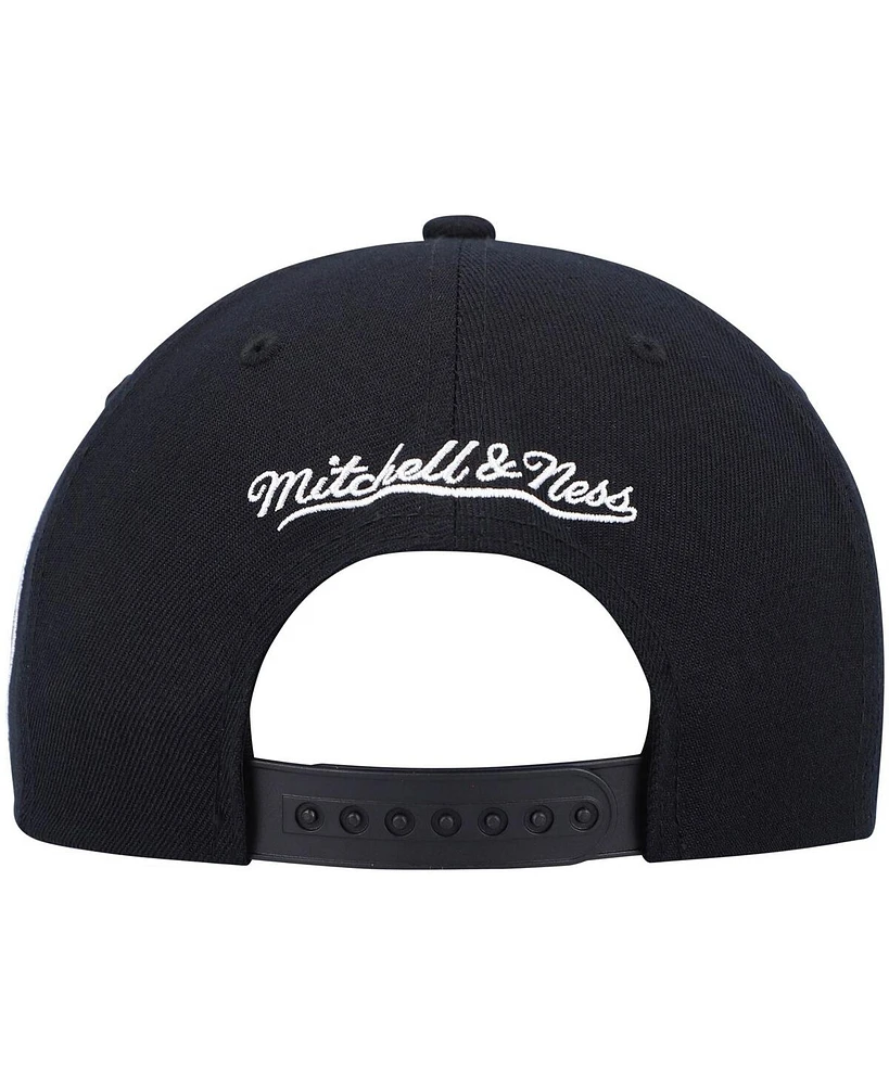Men's Mitchell & Ness Black Brooklyn Nets Hardwood Classics Script 2.0 Snapback Hat