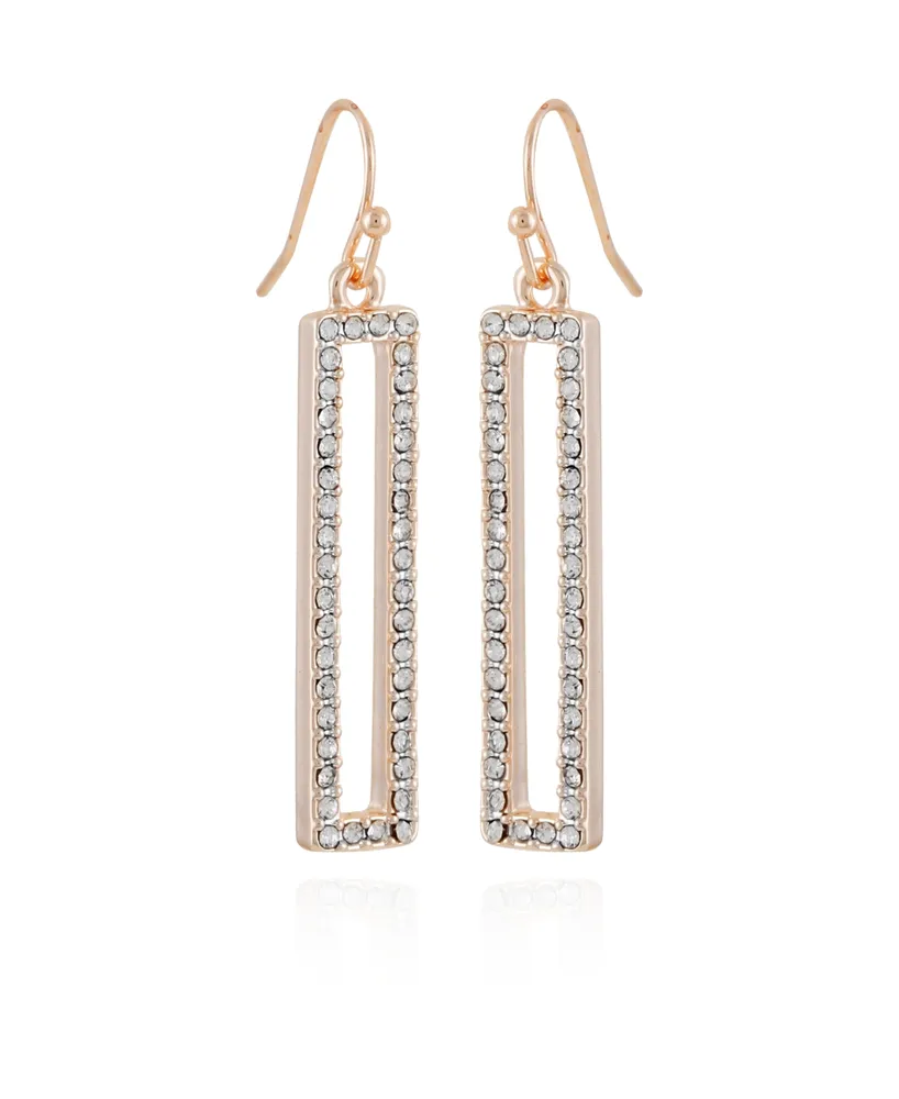 T Tahari Pave Rectangle Linear Earrings