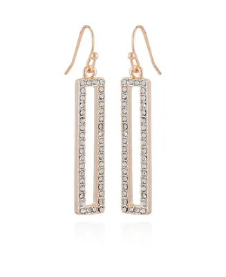 T Tahari Pave Rectangle Linear Earrings