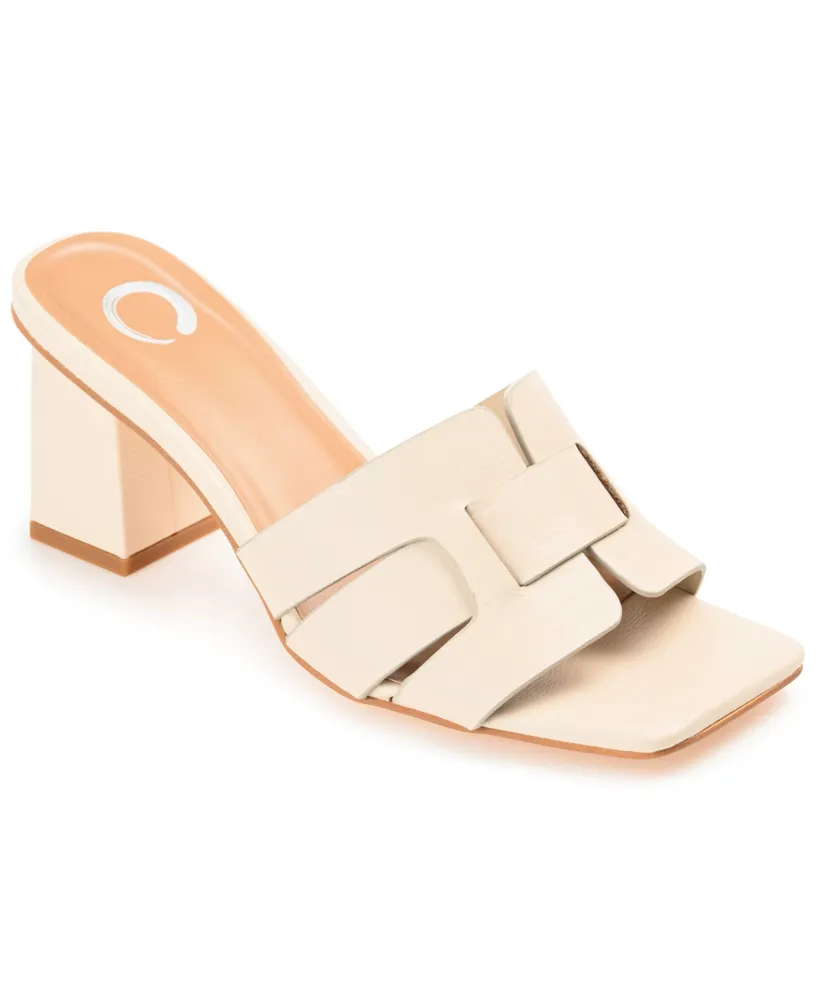 Journee Collection Women's Renatta Woven Block Heel Dress Sandals