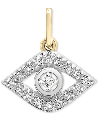 Wrapped Diamond Evil Eye Charm Pendant (1/20 ct. t.w.) in 10k Gold, Created for Macy's
