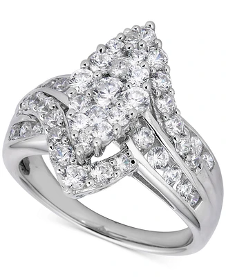 Diamond Cluster Ring (2 ct. t.w.) in 14k White Gold