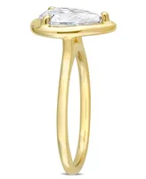Moissanite 10K Gold Pear Solitaire Engagement Ring