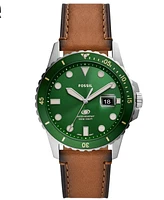 Fossil Men's Fossil Blue Brown Leather Strap Watch, 42mm