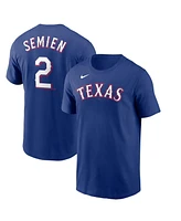 Men's Nike Marcus Semien Royal Texas Rangers Name and Number T-shirt