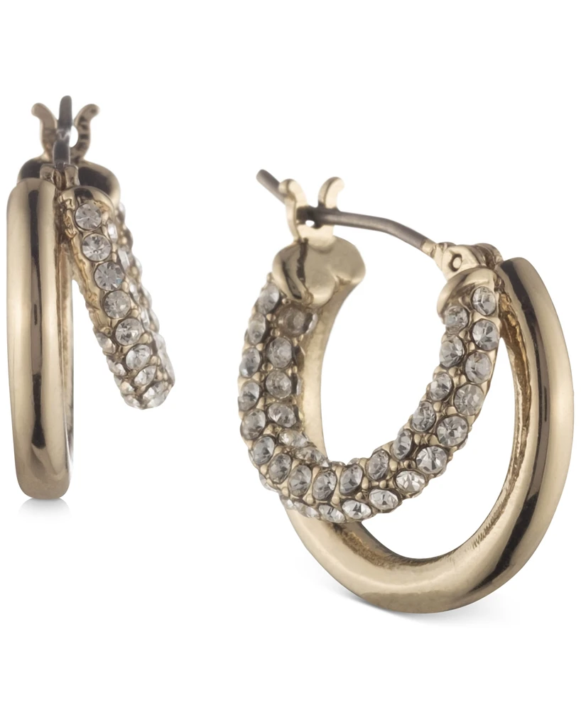 Lauren Ralph Small Pave Split-Hoop Earrings, 0.65"
