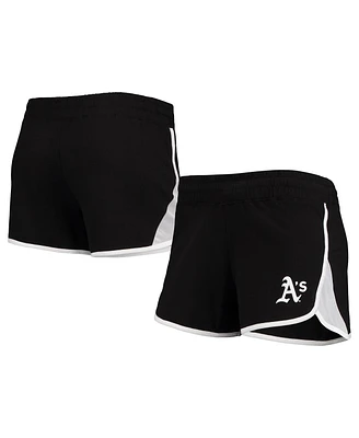 Women's New Era Black Oakland Athletics Stretch French Terry Shorts